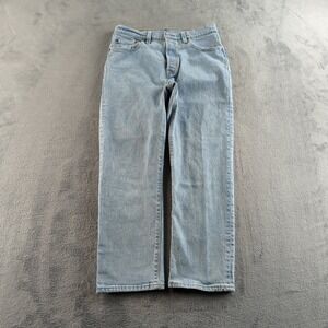 Levis 501 Jeans Womens 28x26 Blue Light Wash Premium Button Fly Straight